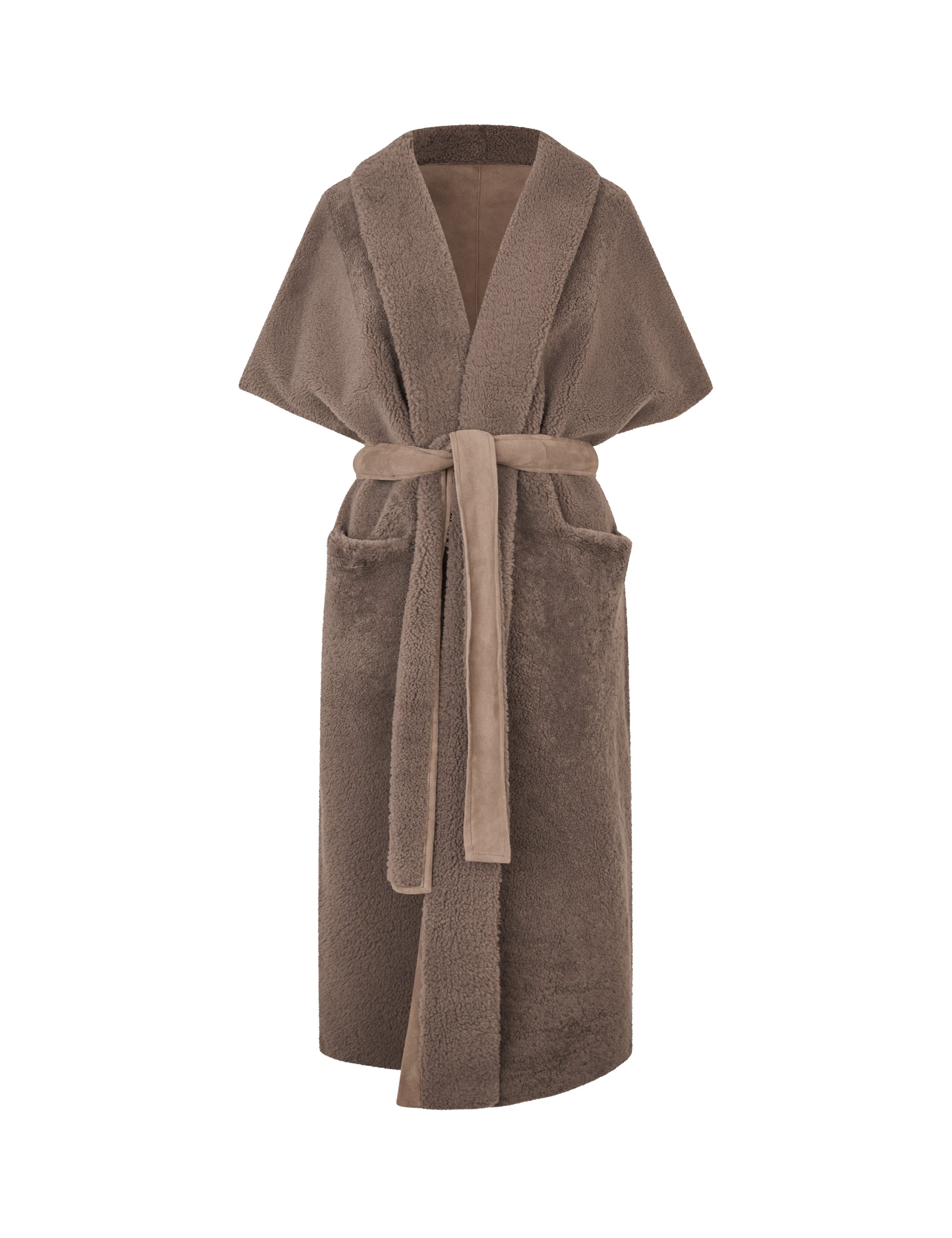 WINNIE New grey curley suede Long / Belt